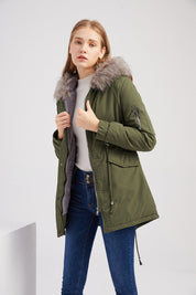 Warmer Damenparka mit Kapuze