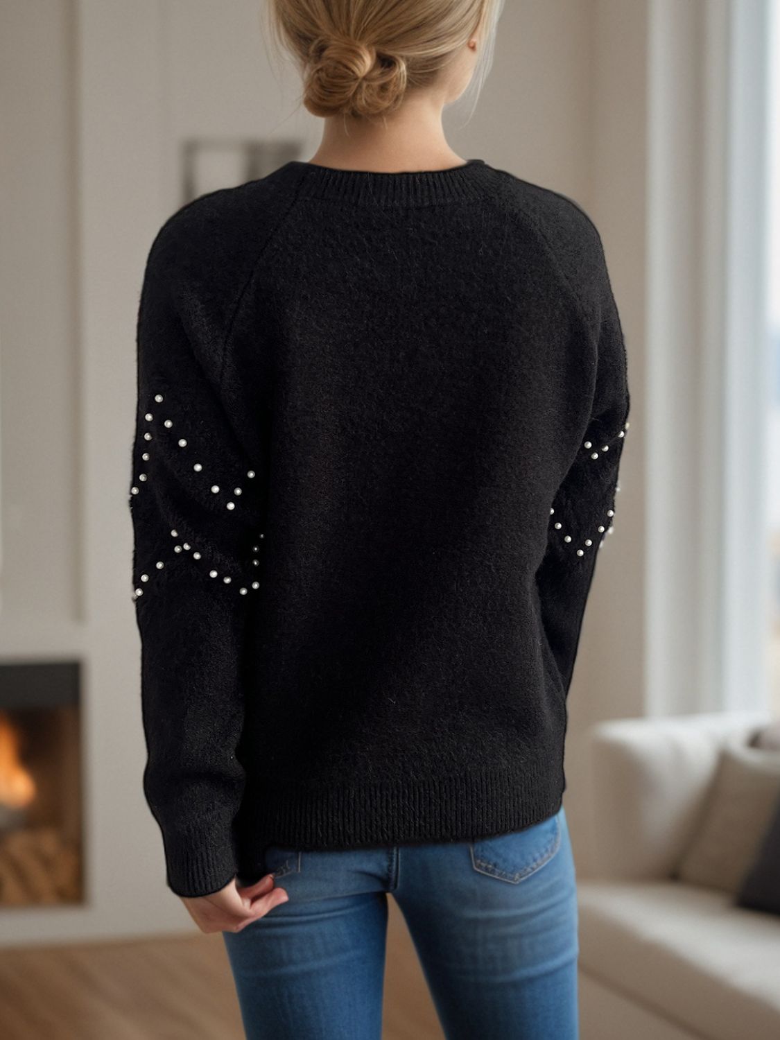 Eleganter Pullover mit Perlendetails