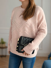 Eleganter Pullover mit Perlendetails