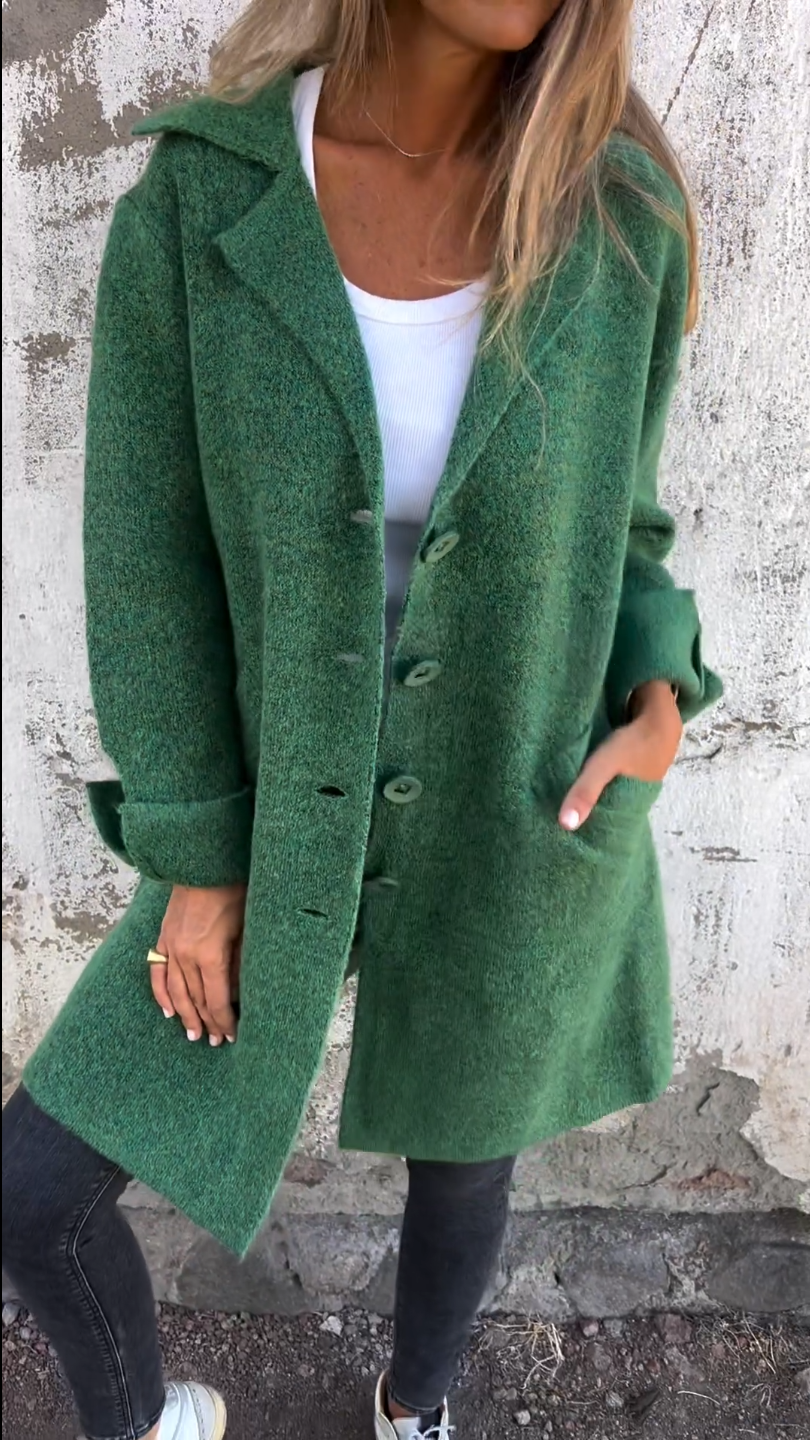 Lässige Lange Strickjacke