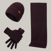 Herbst Accessoire Set, Handschuhe, Schal, Hut