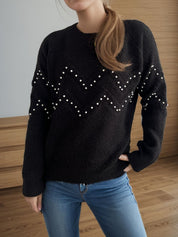 Eleganter Pullover mit Perlendetails