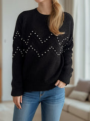 Eleganter Pullover mit Perlendetails