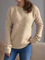 Eleganter Pullover mit Perlendetails