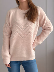 Eleganter Pullover mit Perlendetails