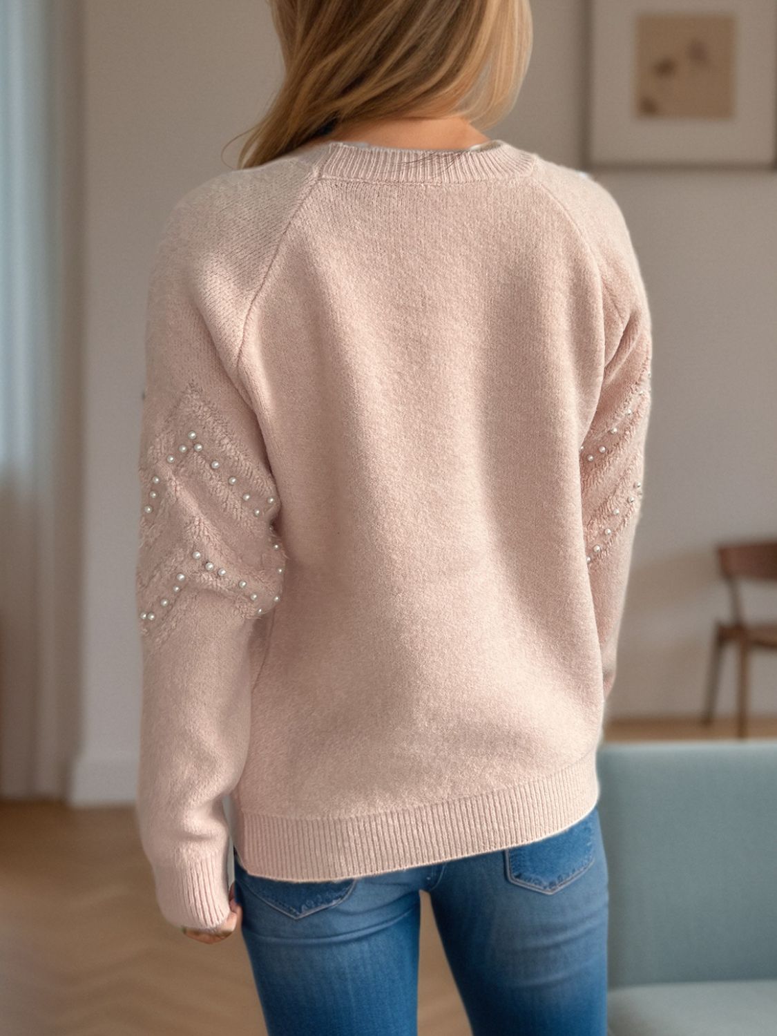 Eleganter Pullover mit Perlendetails