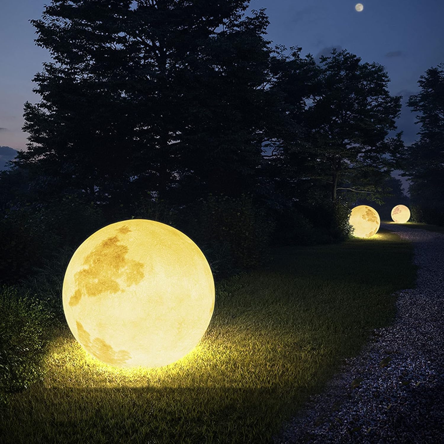 MOON Mondförmige LED-Gartenleuchte