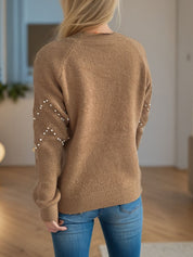 Eleganter Pullover mit Perlendetails