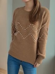 Eleganter Pullover mit Perlendetails