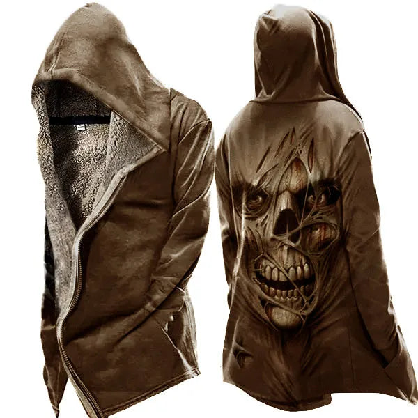 Fleecejacke Herren Vintage-Totenkopf