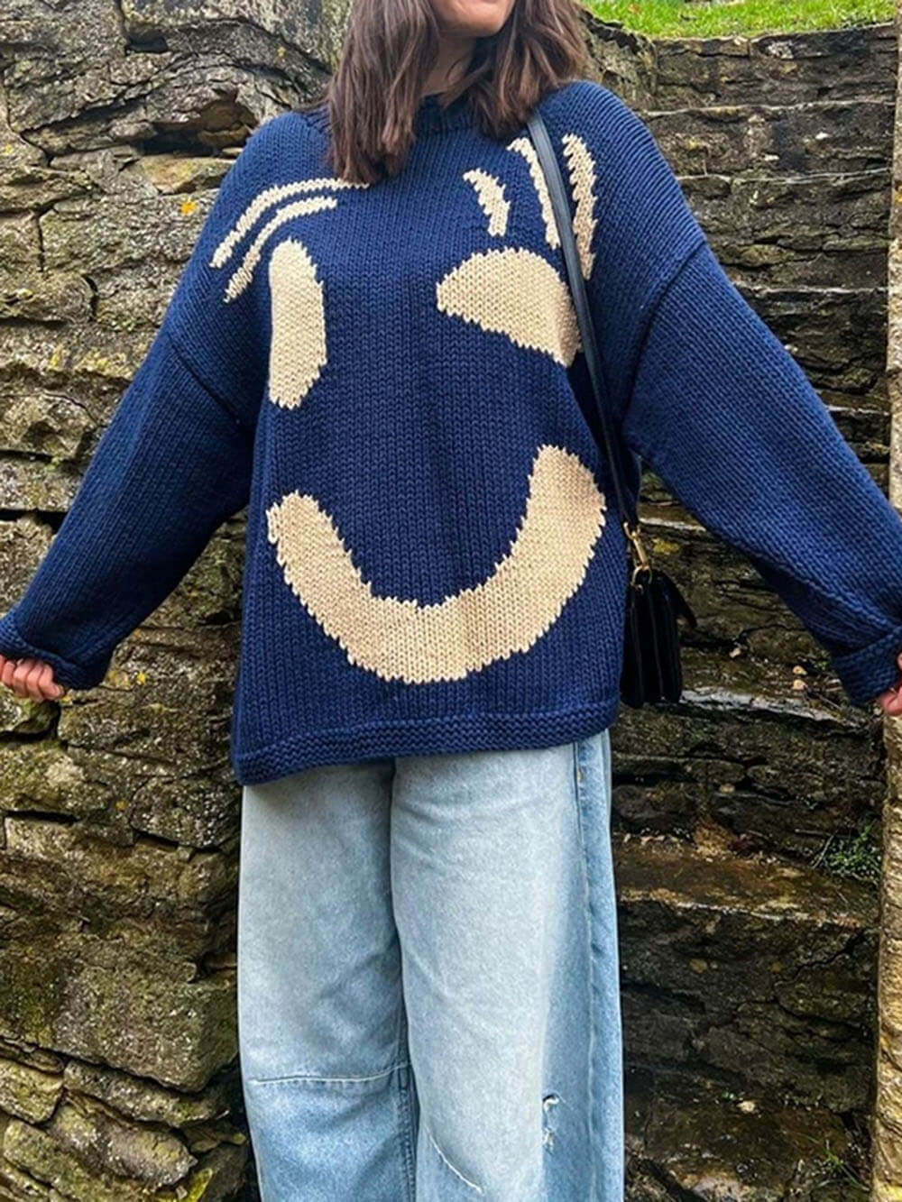 SMILE Stilvolle Winter Strickpullover