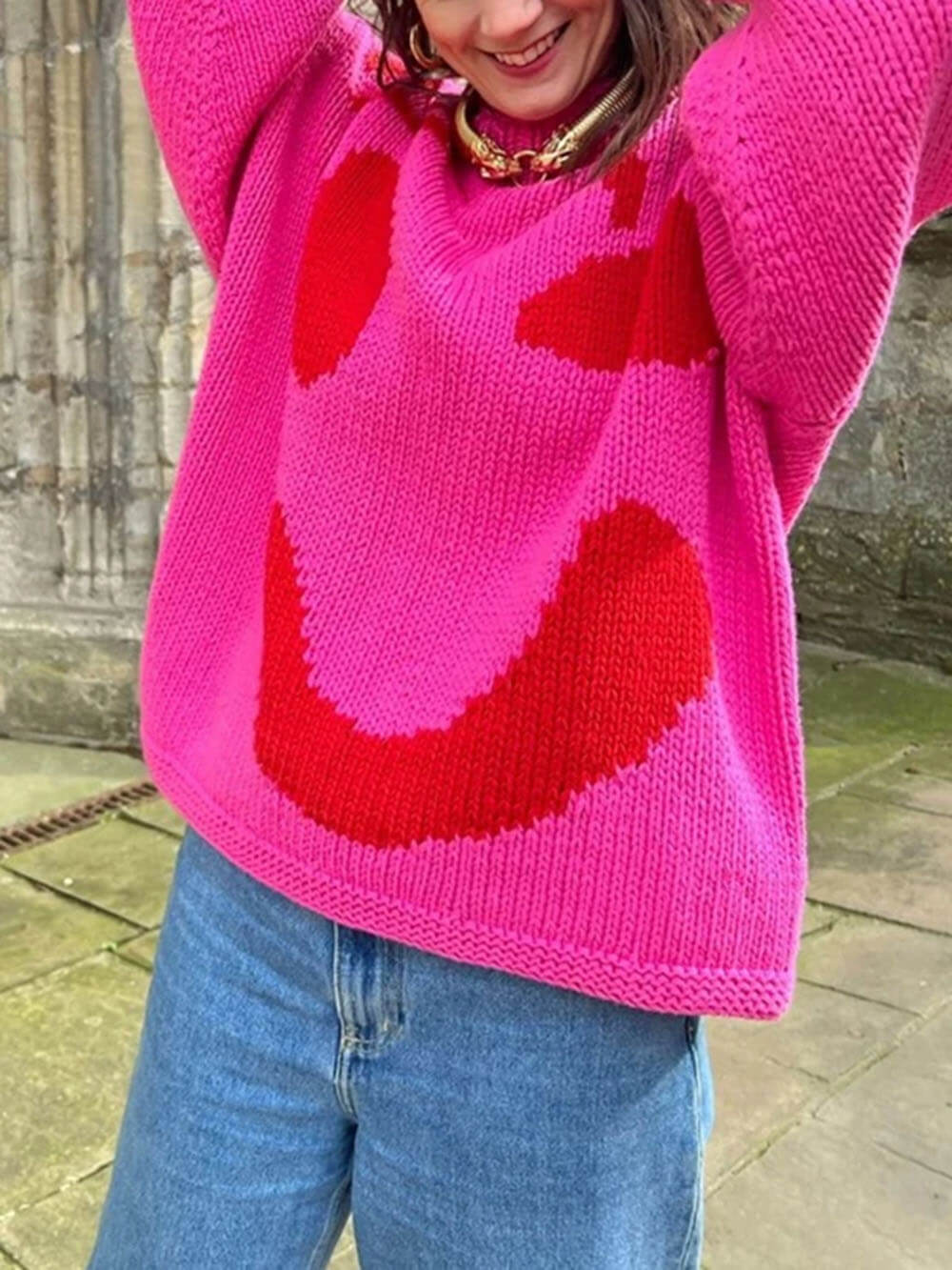 SMILE Stilvolle Winter Strickpullover