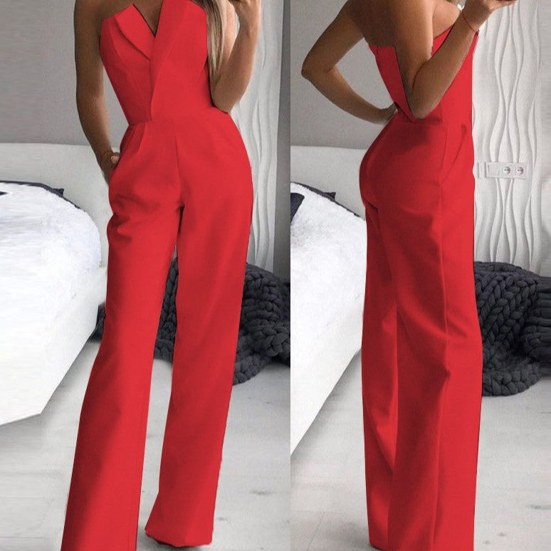 Strapless Ärmelloser Jumpsuit