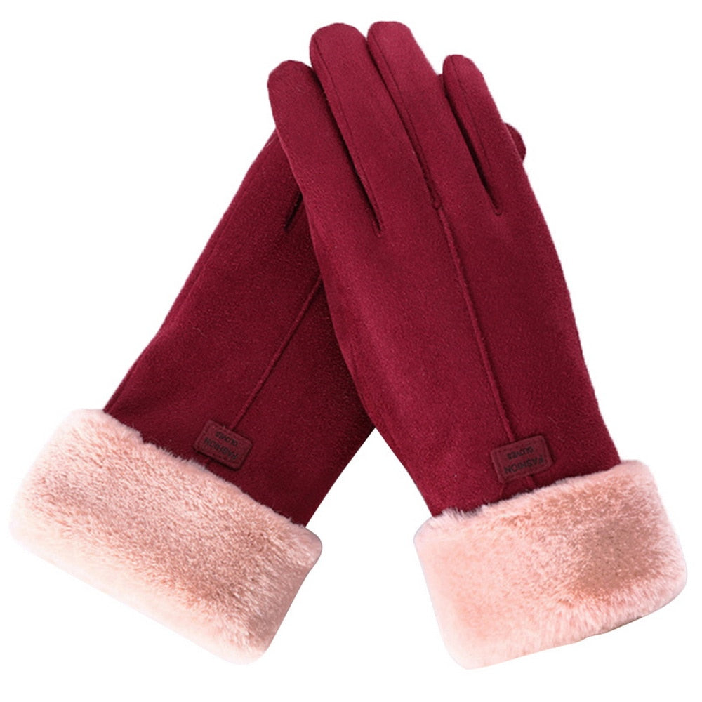 Warme, flauschige Winterhandschuhe