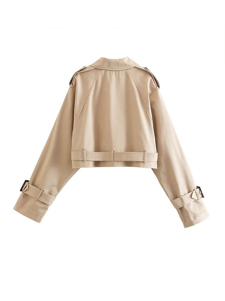 Klassische Cropped Trench Coat