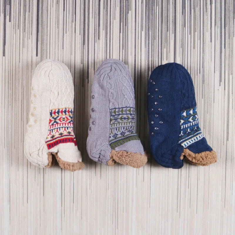 Rutschfeste Fleece-gefütterte Wintersocken