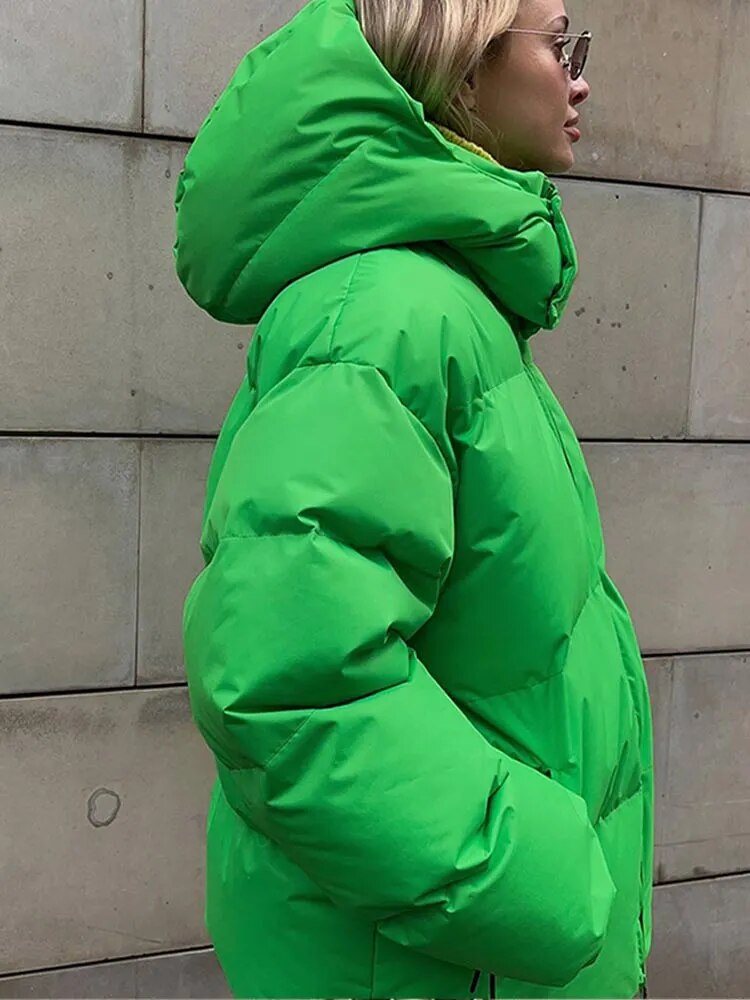 Übergröße PufferJacke mit Kapuze