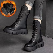 Gefütterte Vegane Winter Lederstiefel