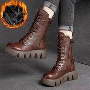 Gefütterte Vegane Winter Lederstiefel