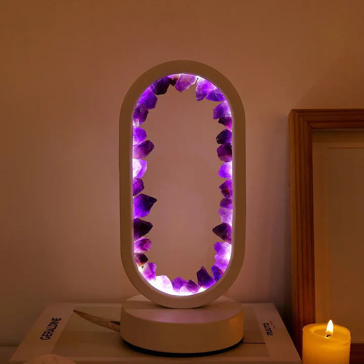 MONDO Tischlampe, natürlichem Amethyst