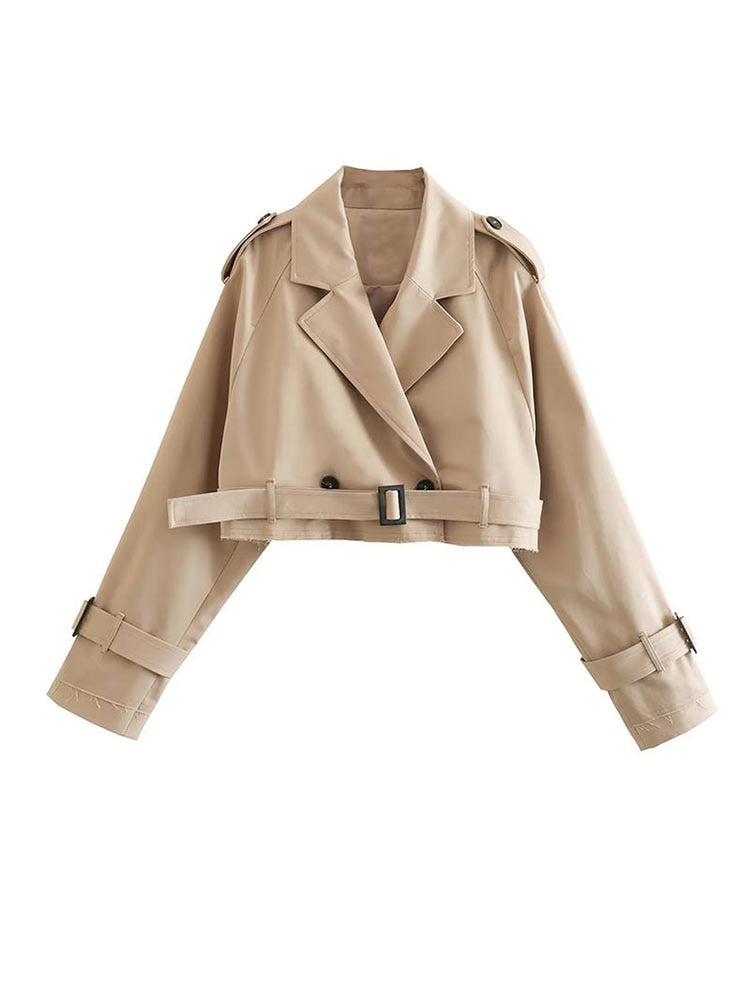 Klassische Cropped Trench Coat