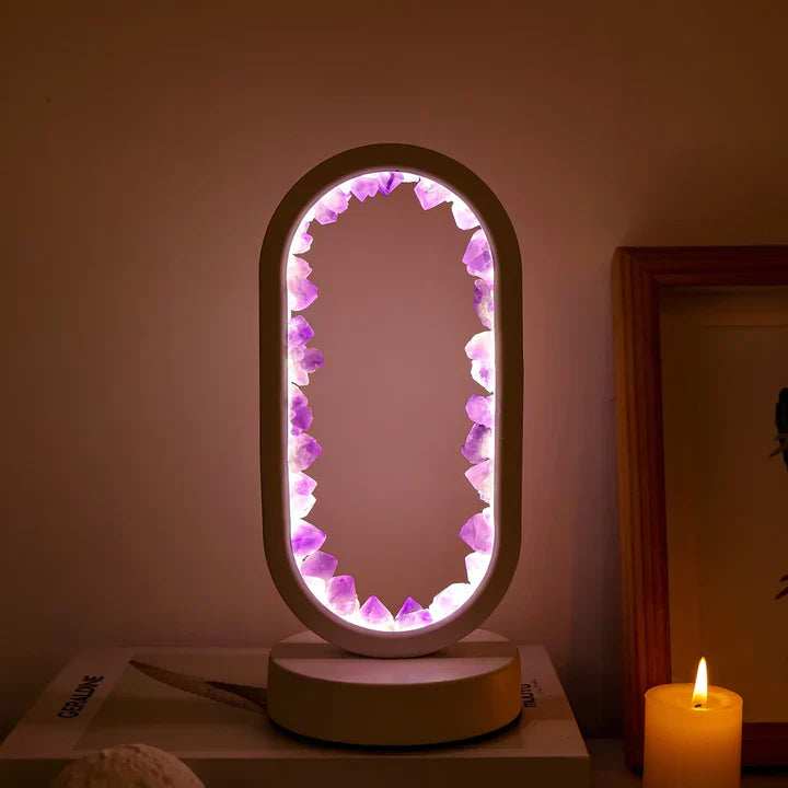 MONDO Tischlampe, natürlichem Amethyst