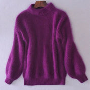 Flauschiger Plüsch Rollkragenpullover