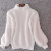 Flauschiger Plüsch Rollkragenpullover