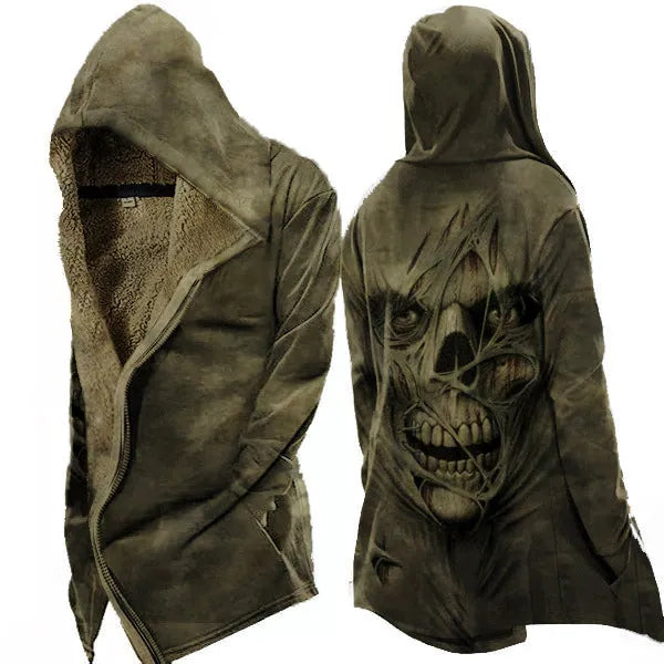 Fleecejacke Herren Vintage-Totenkopf