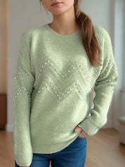 Eleganter Pullover mit Perlendetails