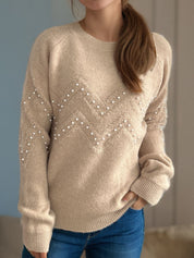 Eleganter Pullover mit Perlendetails