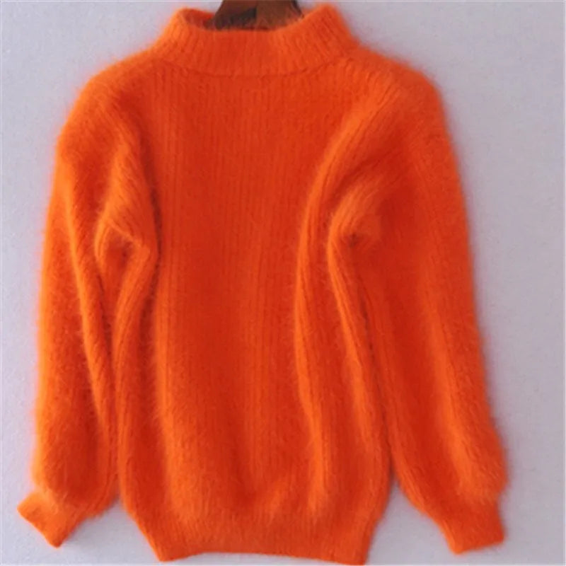 Flauschiger Plüsch Rollkragenpullover