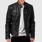 Amos - Stilvolle Biker Herren Lederjacke