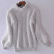 Flauschiger Plüsch Rollkragenpullover