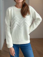 Eleganter Pullover mit Perlendetails