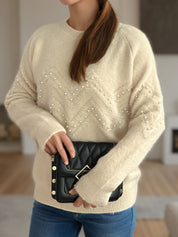 Eleganter Pullover mit Perlendetails