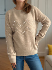 Eleganter Pullover mit Perlendetails