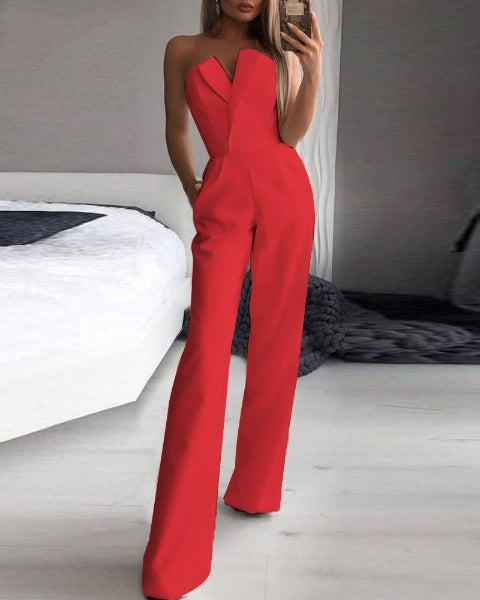 Strapless Ärmelloser Jumpsuit