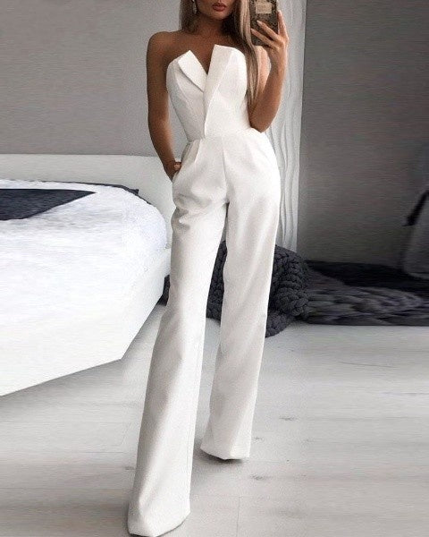 Strapless Ärmelloser Jumpsuit