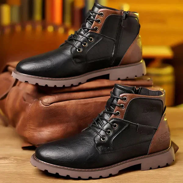 Robuster Herrenschnürstiefel aus Leder