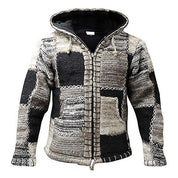 Stilvolle Patchwork Strickjacke