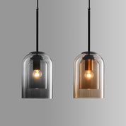 Doppelglas Design Mid-Century Pendelleuchte mit Einzigartigem